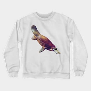 Australian Platypus swimming. Gorgeous monotreme artwork. Original painting, unique gift. Crewneck Sweatshirt